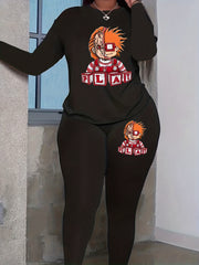 Corpse Print Tee & Legging Outfit Set