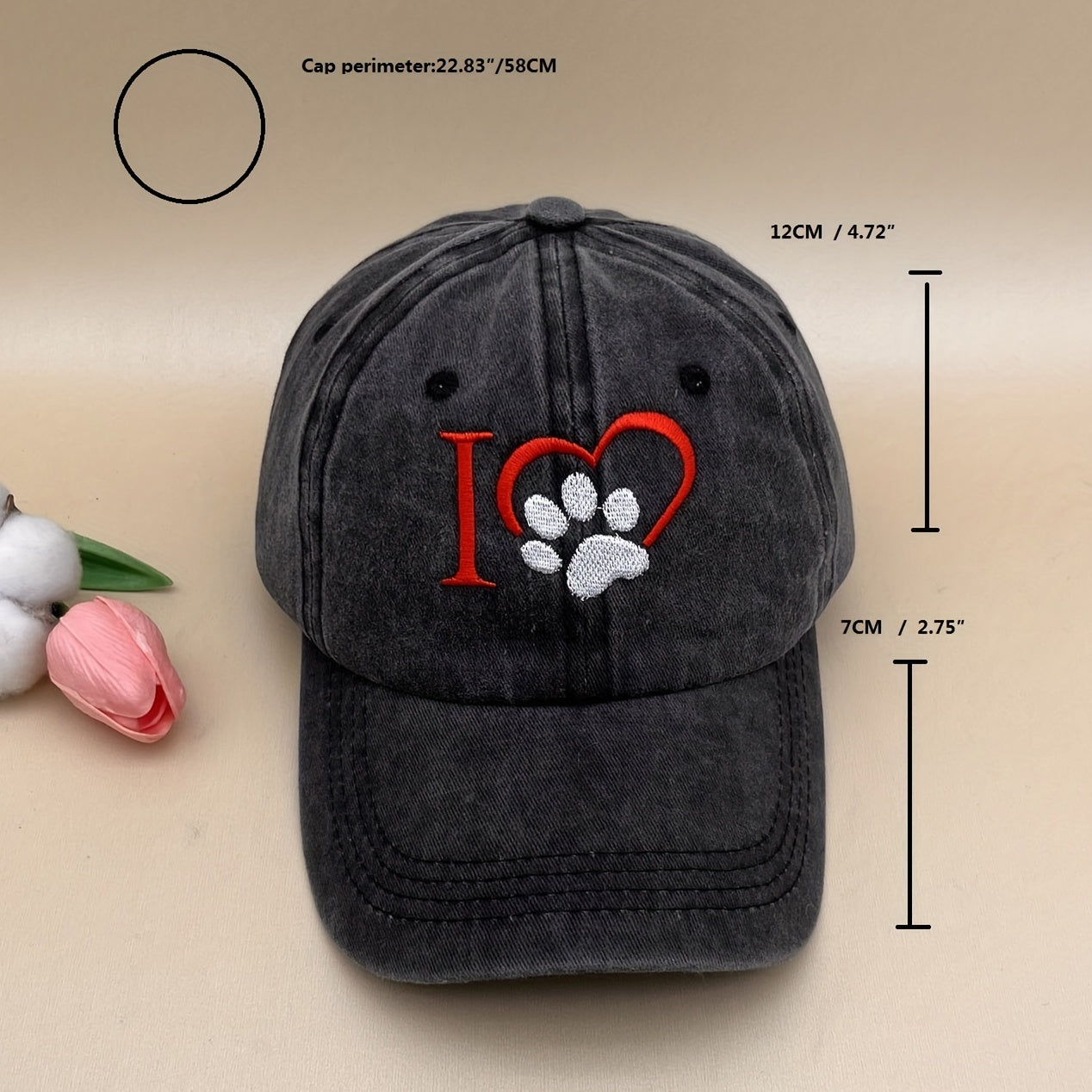 Love Claw Embroidery Baseball Cap Washed Distressed Dad Hats