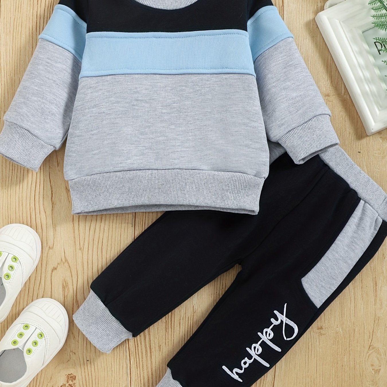 Baby Boy Casual 2pcs Outfits Winter Fall Sweatshirt Pants Set