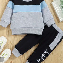 Baby Boy Casual 2pcs Outfits Winter Fall Sweatshirt Pants Set