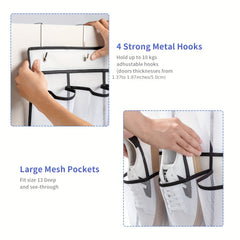 Over the Door Shoe Organizer with 35 Large Mesh Pockets