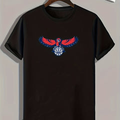 Eagle Print Graphic Tee for Men - Casual Summer T-shirt