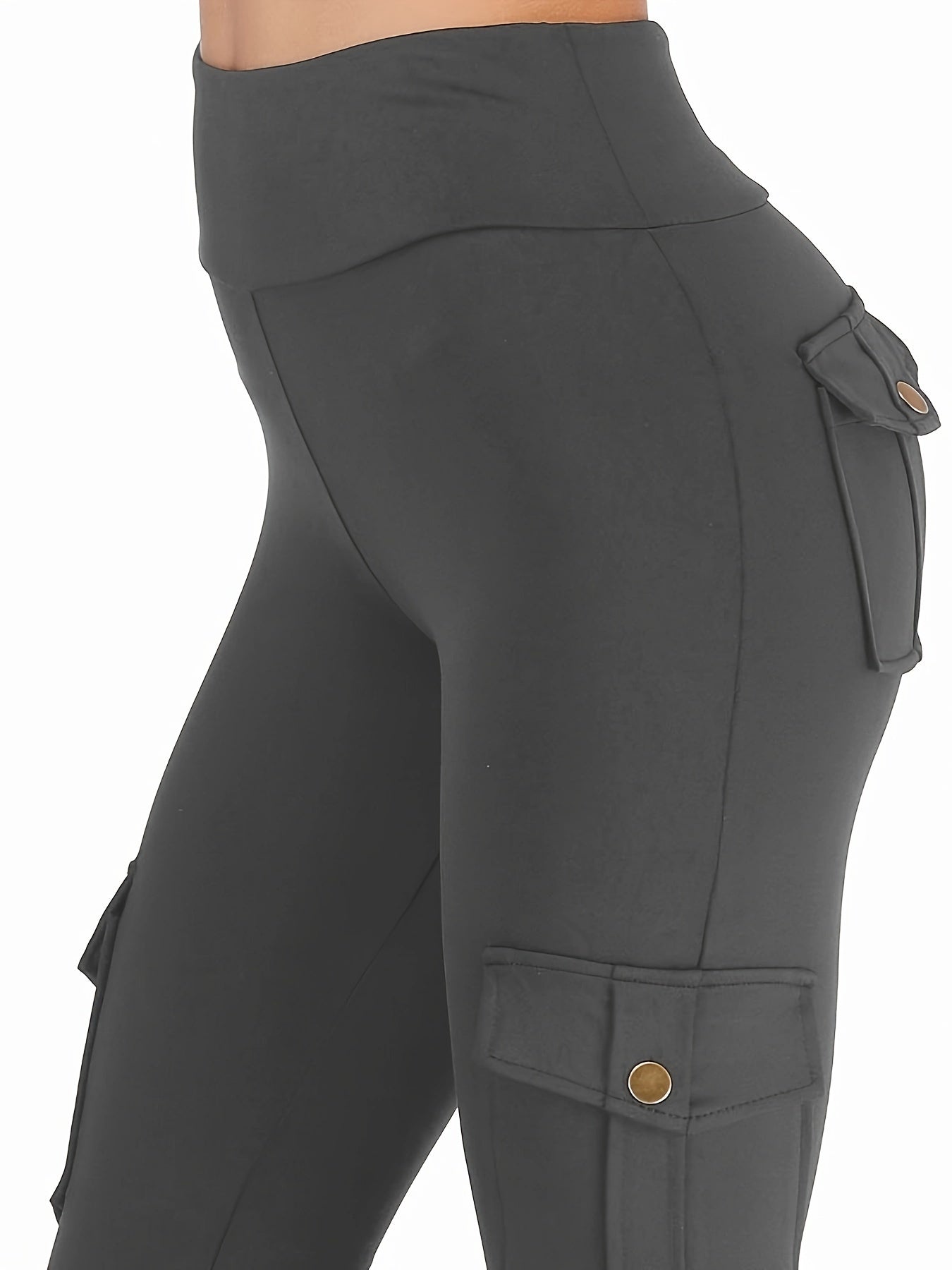 Women Elastic Tight Sports Pants Pocket High Waist Quick-dry Leggings