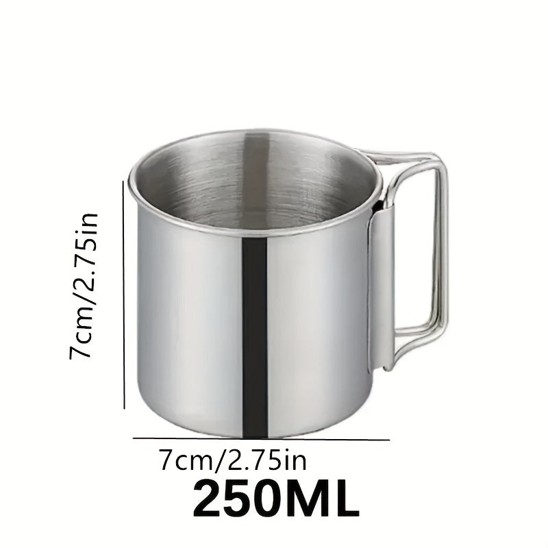 Stainless Steel Camping Mug 250-500ml Portable Travel Water Cup