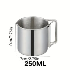 Stainless Steel Camping Mug 250-500ml Portable Travel Water Cup