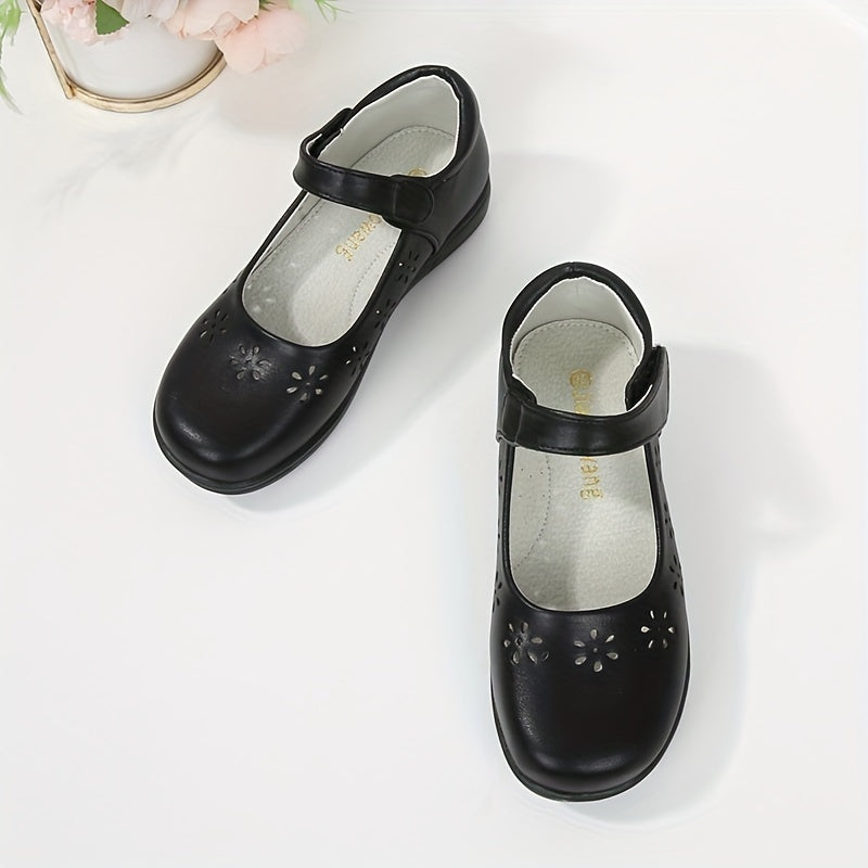 Girls Closed Toe Dance Shoes Lightweight Soft Flat Hook and Loop Fastener