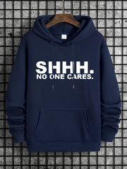 Funny Letter Print Hoodies For Men Graphic Sweatshirt With Kangaroo Pocket