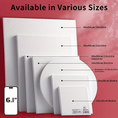 2 Pack Blank Art Canvases with Various Sizes, Primed Supplies for Acrylic Paint