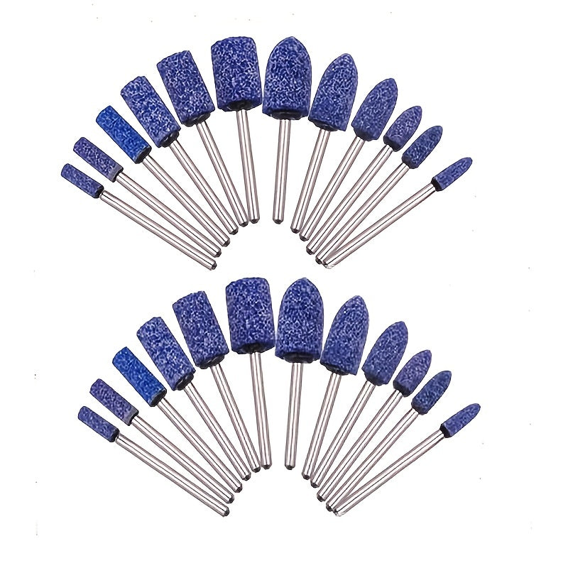 24pcs Mounted Stone Grinding Wheel 1/8" Shank Buffing Wheels Head Mounted