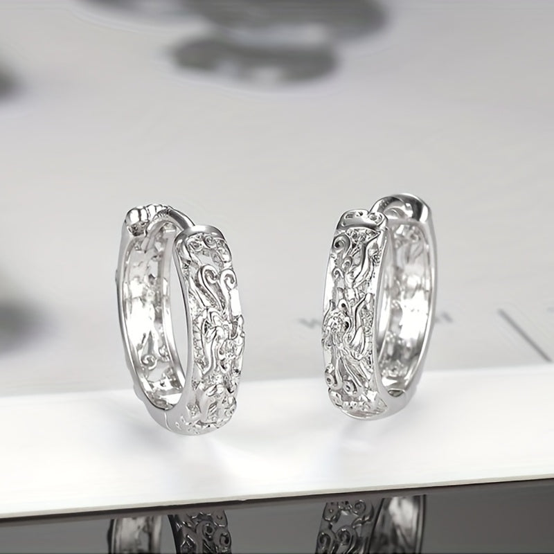 Chinese Style Embossed Earrings - Holiday Party Boys Accessories