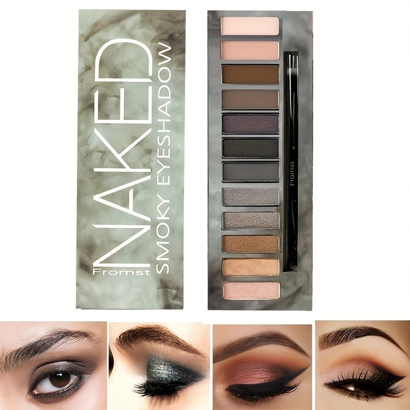 12 Smoky Eyeshadow Palette Hypoallergenic Earth Tones