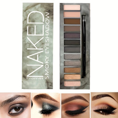 12 Smoky Eyeshadow Palette Hypoallergenic Earth Tones