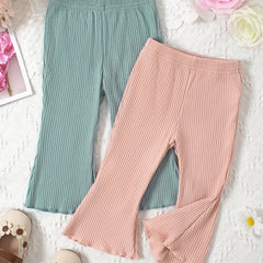 Baby Flared Pants Girls Ruffle Trim Trousers 2pcs Set