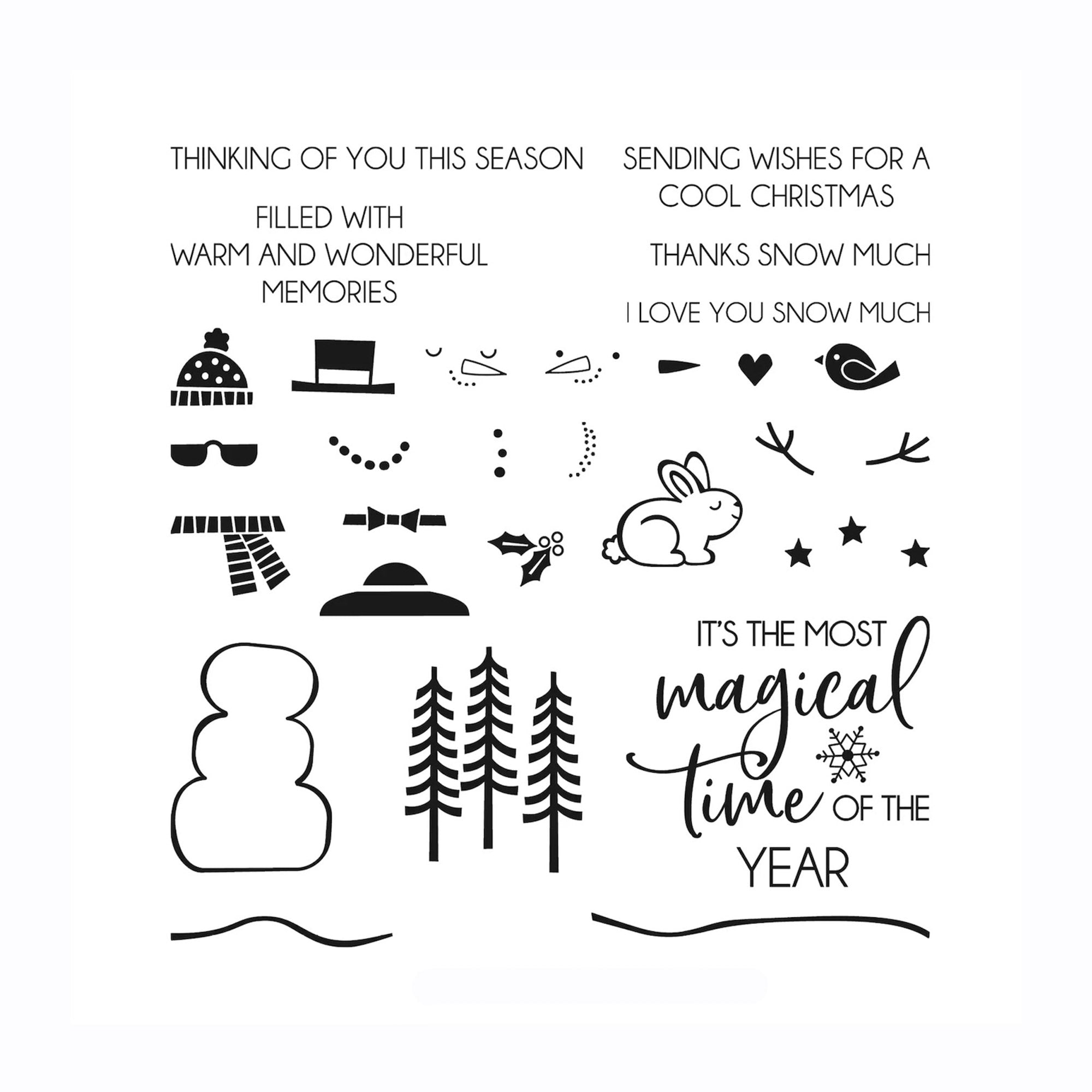 Christmas Tree Animals Clear Stamp & Die Set for Card Making DIY Scrapbooking
