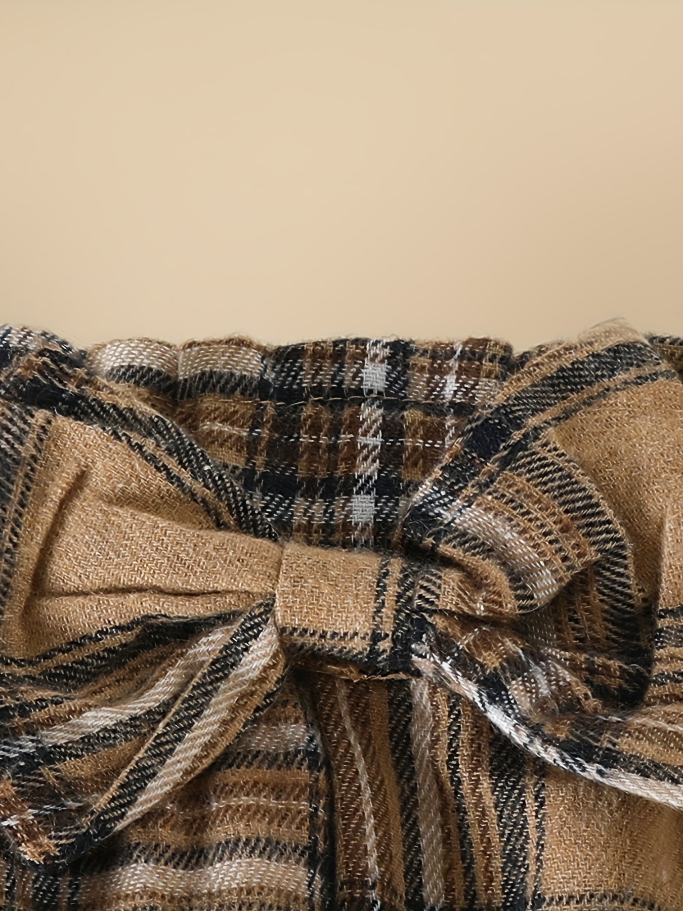 Baby Bear Graphic Long-sleeved Shirt & Plaid Pants Set