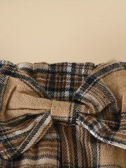 Baby Bear Graphic Long-sleeved Shirt & Plaid Pants Set