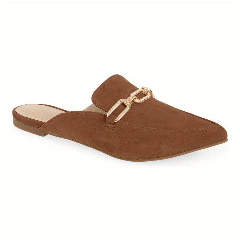 Women's Pointed Toe Mules & Comfy Metallic Slip On Slides