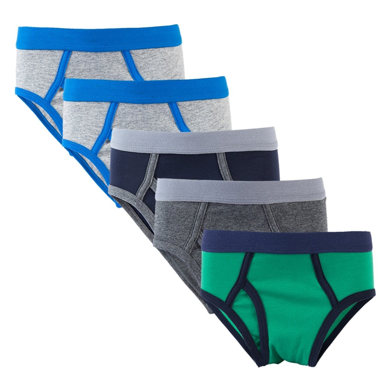 Boys Solid Briefs Underwear 5-Pack
