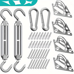40pcs Stainless Steel Sun Shade Sail Hardware Kit for Installation Patio Lawn