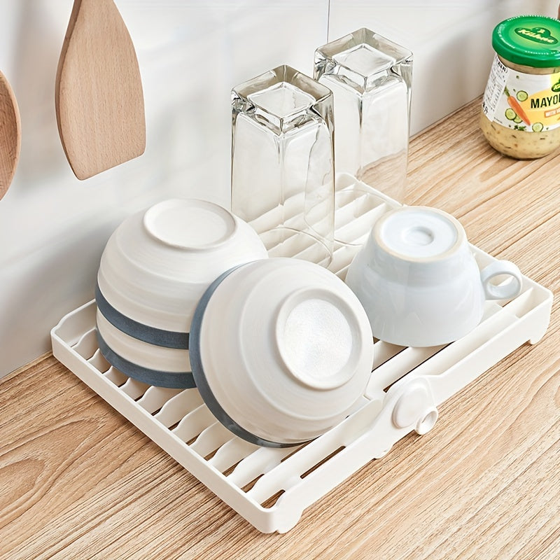 Large Foldable Kitchen Storage Rack with Drain Board & Cup Holder