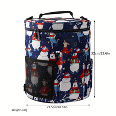 Christmas Theme Yarn Bag Knitting Storage Crochet Cylinder Portable