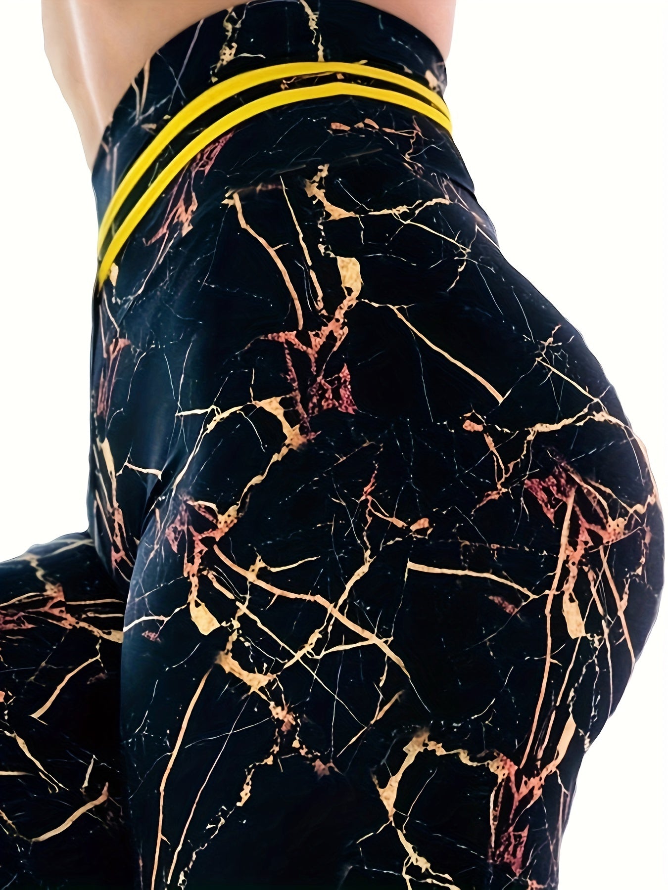 Marble Print Yoga Leggings High Waist Fitness Tight Pants