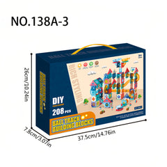 Kids Puzzle Building Blocks DIY Sliding Track Toys for Boys and Girls