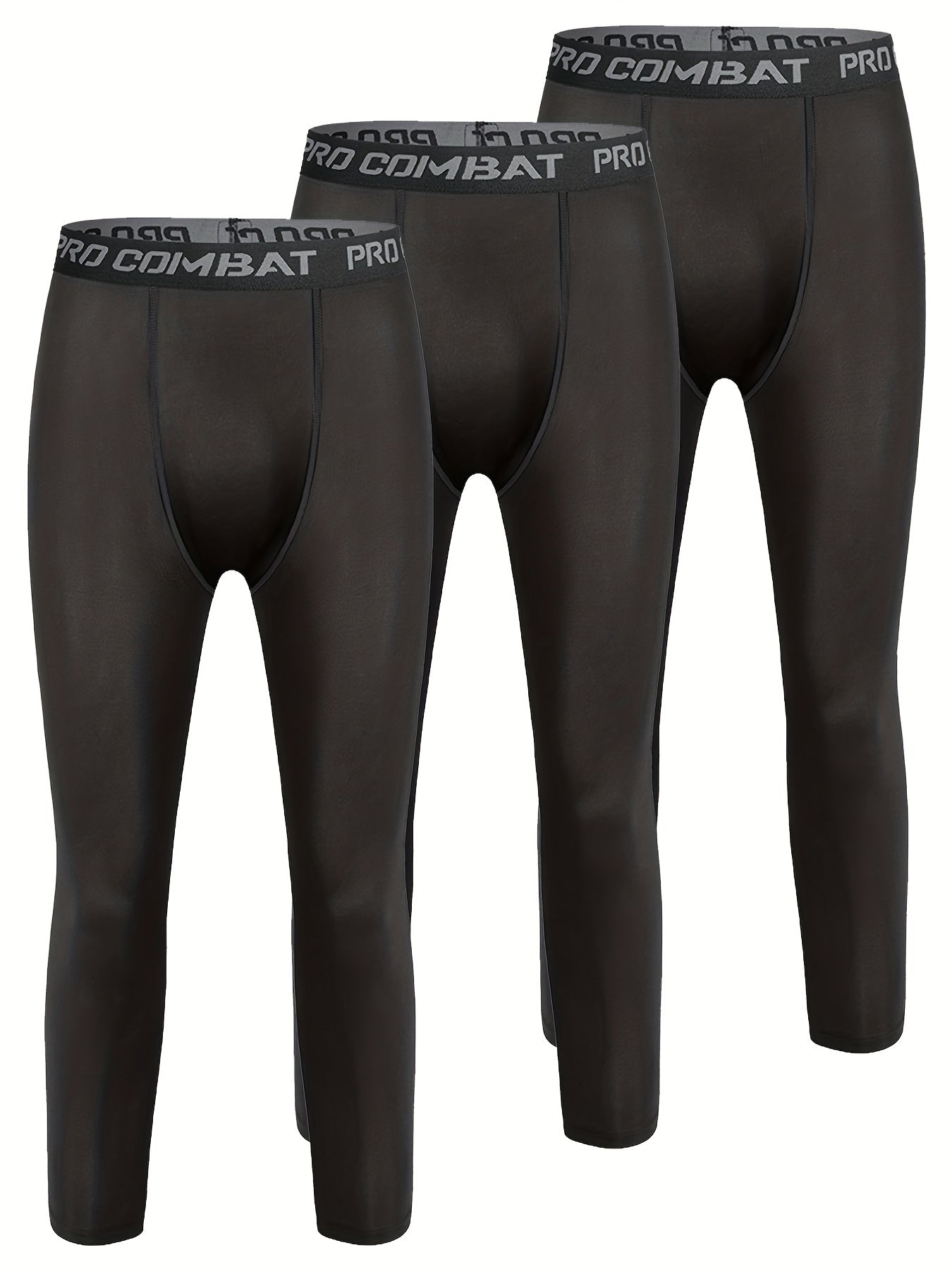 Men's Solid Bottom Leggings Active Quick Drying Sports Pants Set
