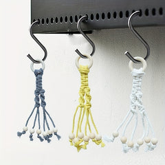 Boho Banana Hanger with Wooden Beads Fruit Vegetables Organizer