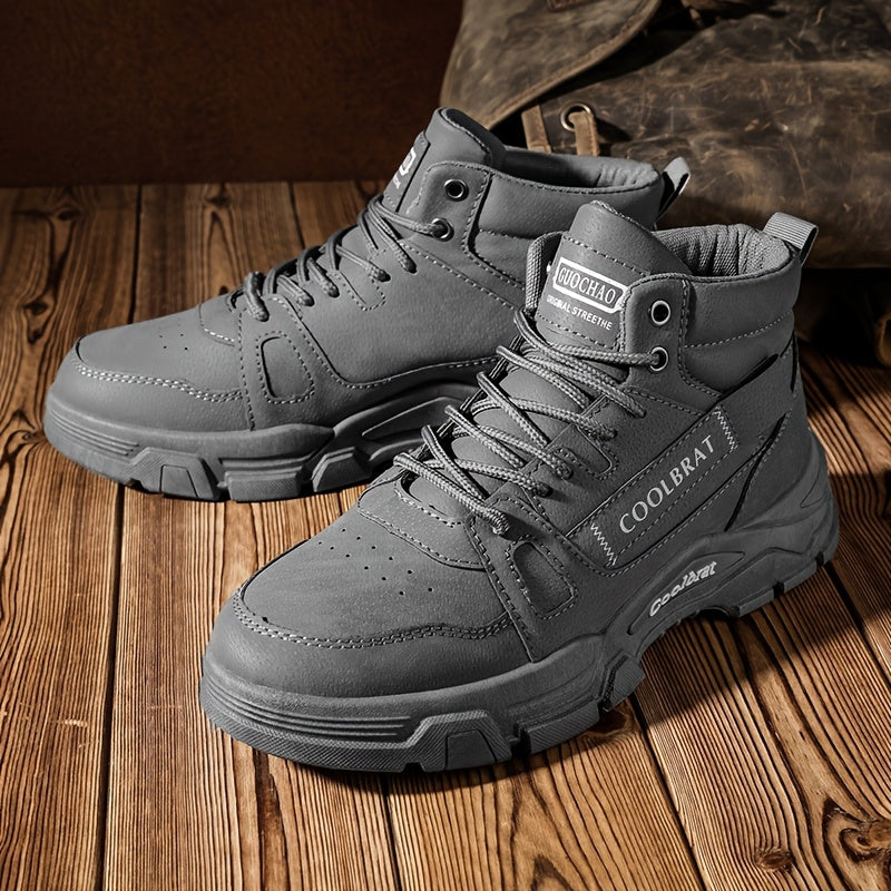 Men's Thermal Comfortable Boots Letter Patch Decor