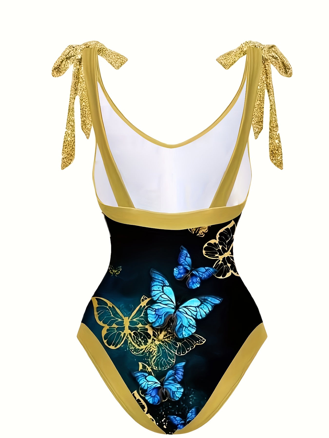 Butterfly Print 2 Piece Swimsuit & Wrap Cover Up Skirt