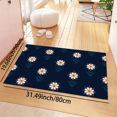 Minimalist Flowers Print Rug Decorative Mat Machine Washable