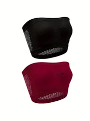 2pcs Seamless Bandeau Bras Soft Stretch Bra Women's Lingerie