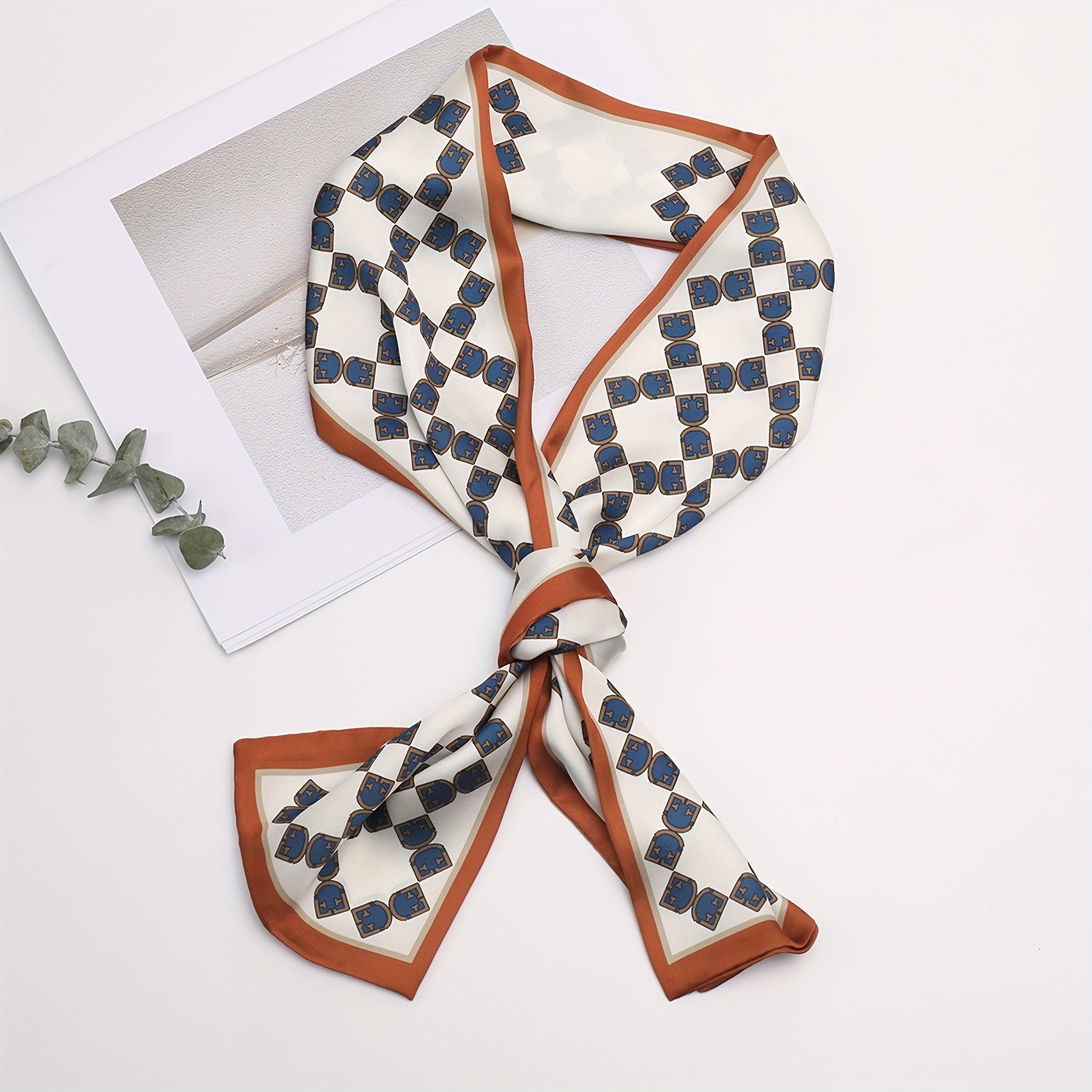 Small Tie Scarf Womens Rhombic Lattice Weekend Casual