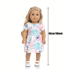 Cartoon Pattern Dress And Underwear Gift For Doll Love