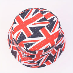 Unisex Sunshade Bucket Hat Beige Flag Double Sided Sun Hat
