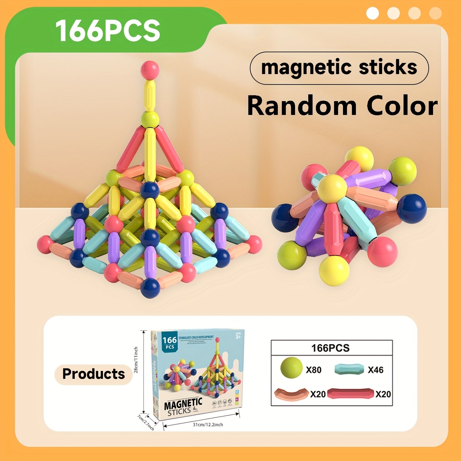 Kids Magnetic Building Blocks Toy Set - Creative Game for Boys and Girls