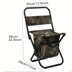 Backpack Cooler Chair Portable Backrest Chair Compact Foldable Camping Fishing