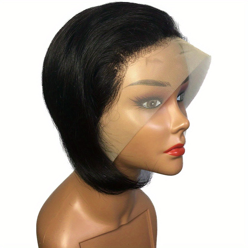 HD Lace Front Human Hair Bob Wig with Baby Hair Pre Plucked Pixie Cut