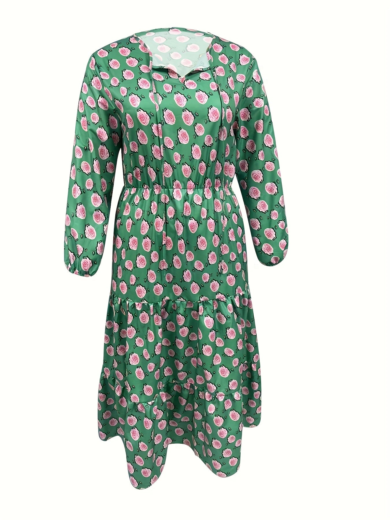 Boho Dress Women's Plus Lantern Sleeve Maxi Dress
