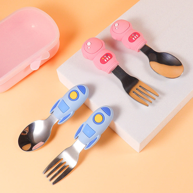 Space Themed Astronaut Rocket Fork and Spoon Set