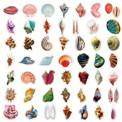 50pcs Sea Shell Conch Stickers For Waterproof Vinyl Stickers
