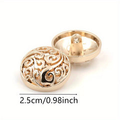 10pcs Retro Hollow Metal Buttons DIY Sewing Golden Jacket Coat 15 2