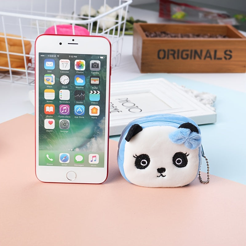 Girls Cartoon Plush Animal Coin Purse Mini Wallet