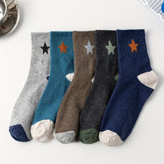 5 Pairs Star Pattern Socks Mid Tube Stockings
