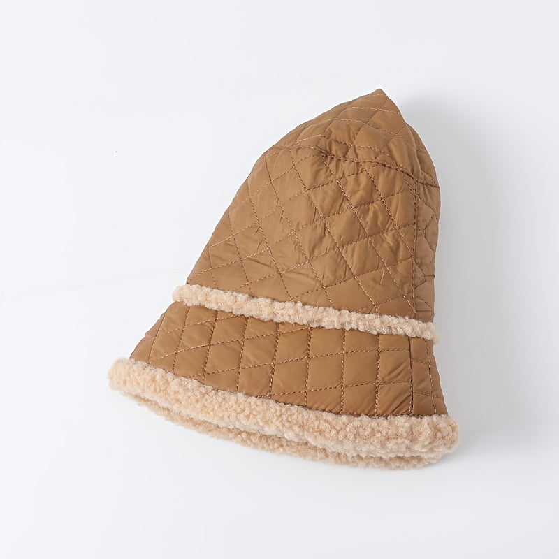 Brown Warm Wool Cap Women's Solid Warm Fisherman Hat Valentines
