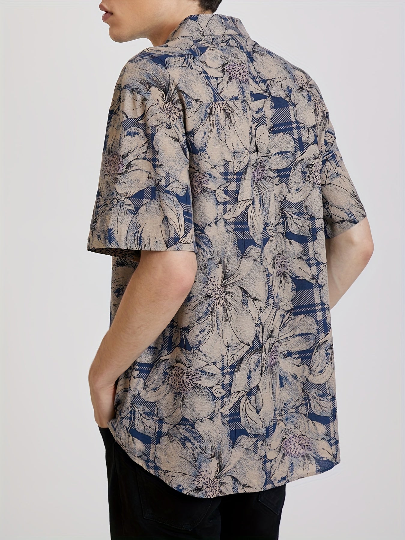 Flower Pattern Print Men s Comfy T shirt Graphic Tee