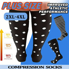 3 Pairs Plus Size Compression Socks 15-20 mmHg Circulation Support