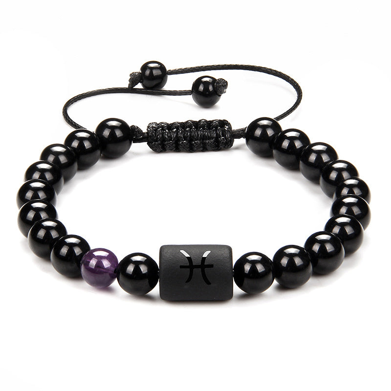 12 Constellation Couple Bracelet Stone Bracelets For Women Men