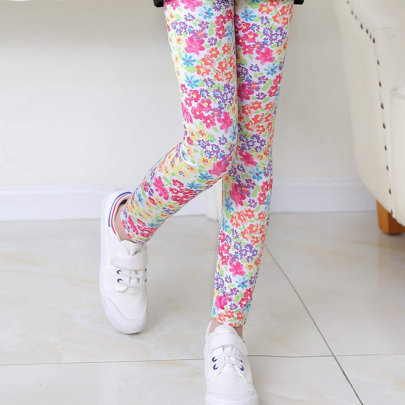 Toddlers Flowers Leggings Thin Casual Elastic Waist Pants Kids Summer Clothes